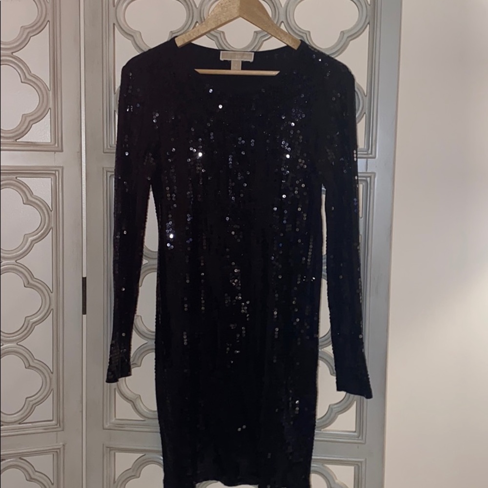 Black beaded sequence dress